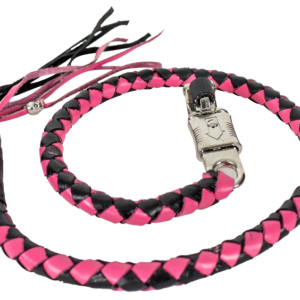 Get Back Whip in Pink and Black Leather - Motorcycle Accessories - GBW5-11-DL