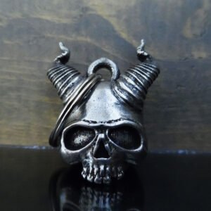 Hell Skull - Pewter - Motorcycle Gremlin Bell - Made In USA - SKU BB80-DS