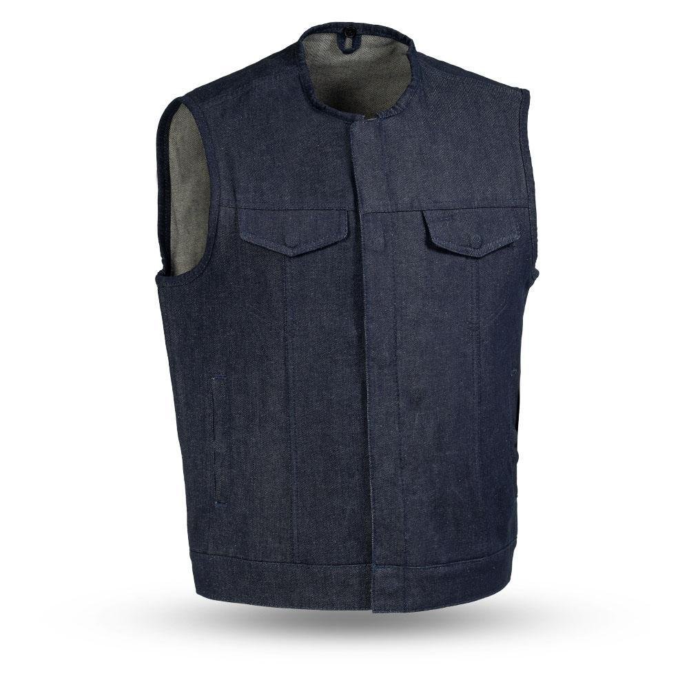 Haywood - Men's Blue Denim Motorcycle Vest