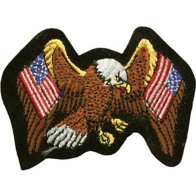 Vest Patch - Eagle with Two American Flags - PAT-A5-DL