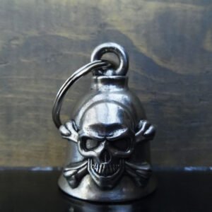 Skull Crossbones - Pewter - Motorcycle Spirit Bell - Made In USA - SKU BB81-DS