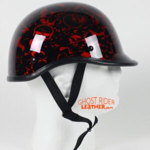 Novelty Motorcycle Helmet - Skull Boneyard Colors - Jockey Polo - BY-POLO-NOV-HI