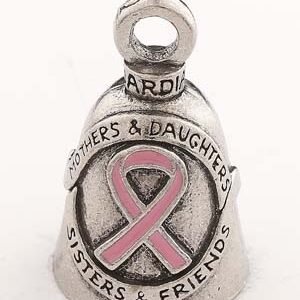 Breast Cancer Awareness - Pewter - Motorcycle Guardian Bell - Made In USA - SKU GB-BREAST-CANCER-DS