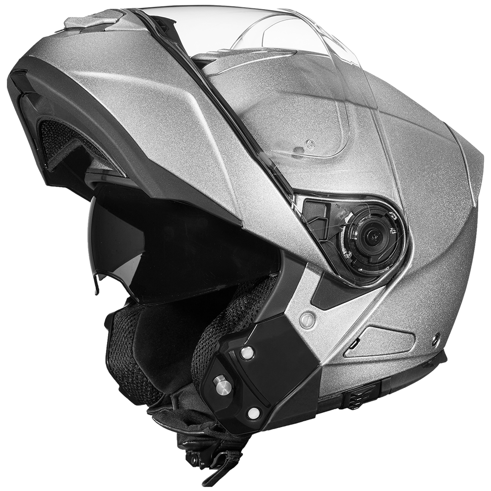 DOT Motorcycle Helmet - Silver Metallic - Modular - Full Face - MG1-SM-DH