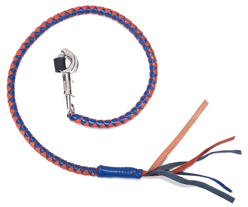 Get Back Whip - 36" - Orange and Blue Leather - GBW14-DL