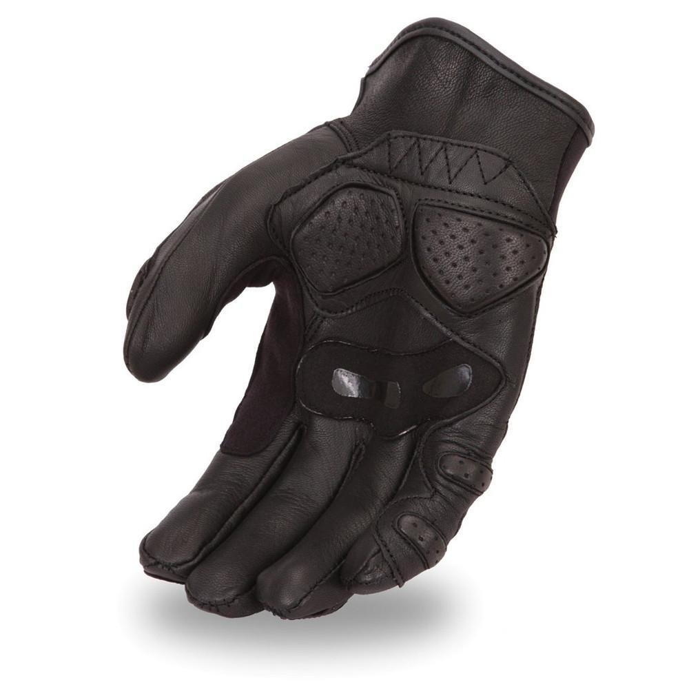 Men's Crossover Leather Racing Gloves With Padded Fingers and Palm - FI151GL-FM.

FEATURES:

Made of premium leather.
Padded fingers and palm for riding comfort.
Double ply suede grip panels.
Adjustable wrist strap.
Free shipping.
