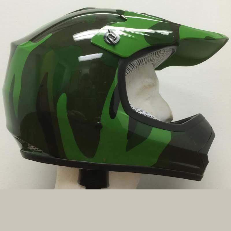 DOT ATV Kids Helmet - Dirt Bike - Motocross Helmets - Army Camo Camouflage - DOTATVKIDSARMYCAMO-HI