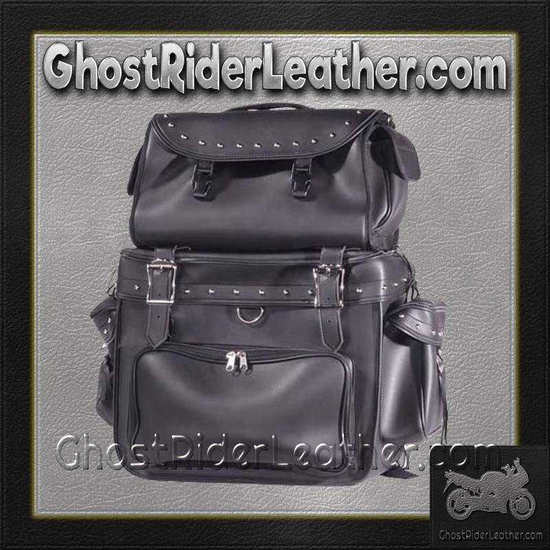Large PVC Motorcycle Sissy Bar Bag with Studs / SKU GRL-SB002-S-DL
