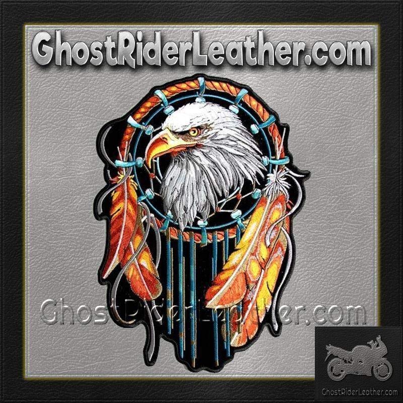 Eagle With Feathers Dream Catcher Vest Patch - SKU GRL-PPA6834-HI