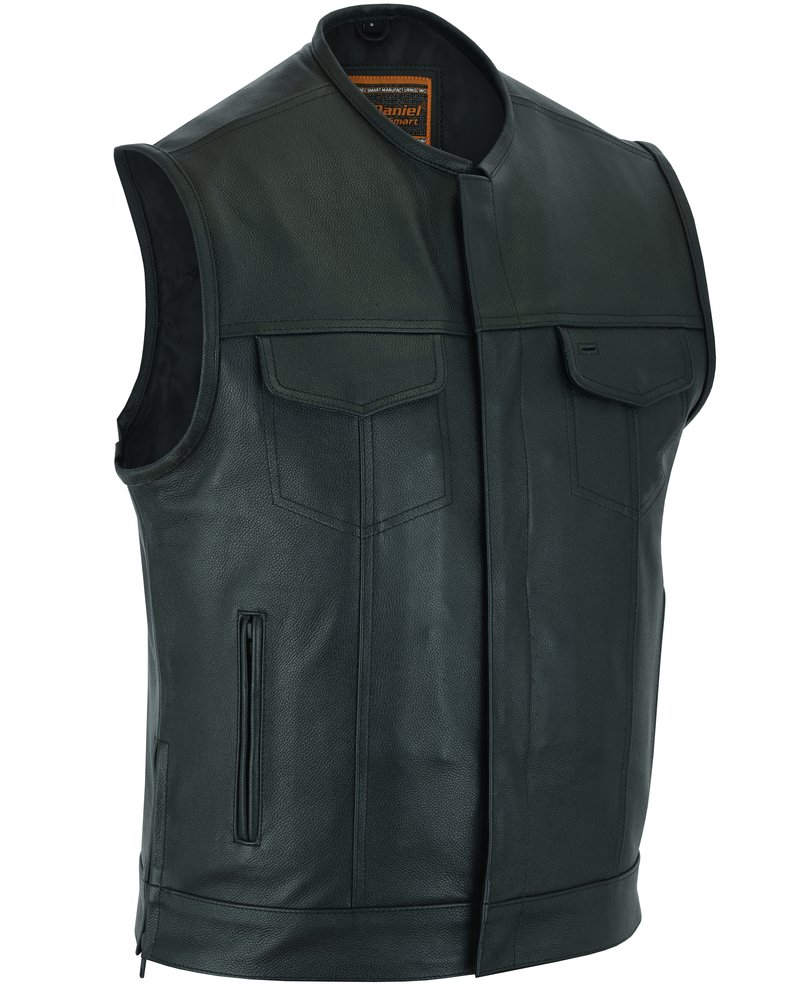 Leather Motorcycle Vest - Men's - Gun Pockets - Up To 12XL - Big and Tall - DS177-DS
