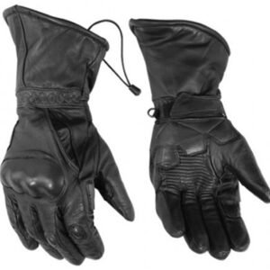 Leather Motorcycle Gloves - Men's - Insulated Touring Gauntlet - Biker - DS21-DS