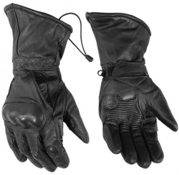 Leather Motorcycle Gloves - Men's - Insulated Touring Gauntlet - Biker - DS21-DS