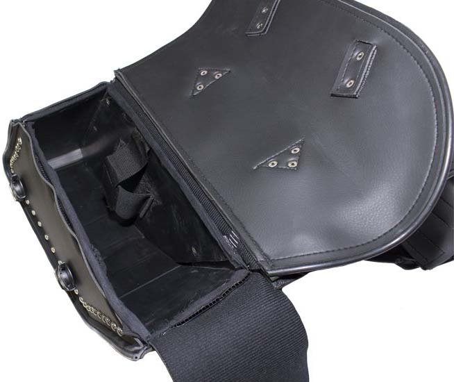 Saddlebags - Leather - Studs - Fit Harley Davidson Dyna - SD4088-DYNA-S-LEATHER-DL