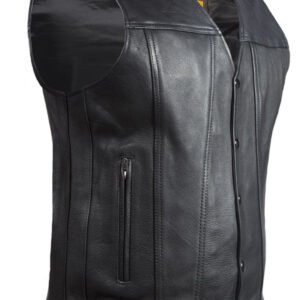 A Men's Classic Motorcycle Club Vest - Leather - Concealed Carry Pockets - MV8014-DL