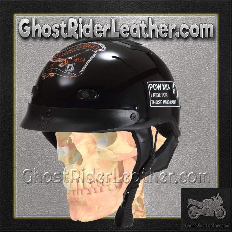 DOT Motorcycle Helmet - POW MIA - Never Forget - Shorty - 1VPOW-HI