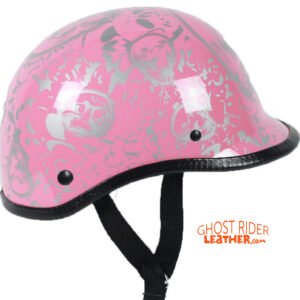 Novelty Motorcycle Helmet - Skull Boneyard Colors - Jockey Polo - BY-POLO-NOV-HI