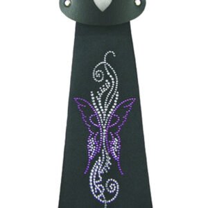 Pony Tail Holder - Spandex Hair Tube - Purple Butterfly - J759IJ2-DS