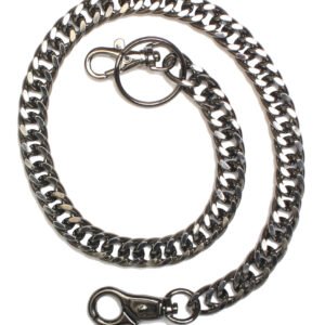 20" Wallet Chain - Key Leash- Gun Metal Plating - Double Link Chain - Made In U.S.A. - J-2002-DS