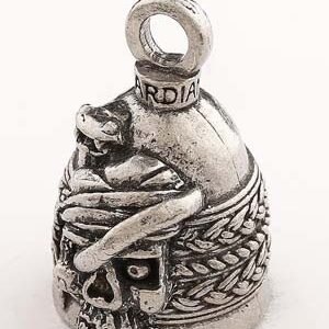 Serpent Skull - Pewter - Motorcycle Guardian Bell® - Made In USA - SKU GB-SERPENT-SKUL-DS