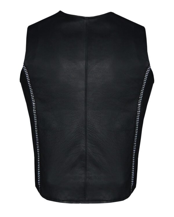 Leather Vest - Women's - Concealed Gun Pockets - Bling - LV8540-11-DL