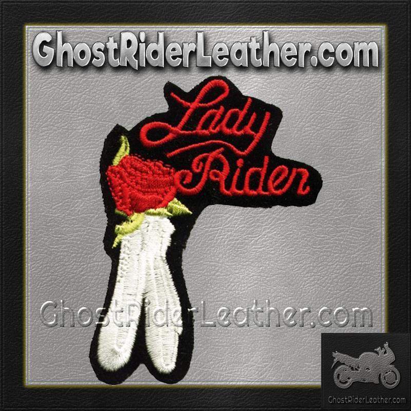 Ladies Lady Rider With Red Rose Patch / SKU GRL-PAT-C210-DL
