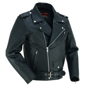 Leather Motorcycle Jacket - Men's - Police - Up To 10XL - DS710-DS