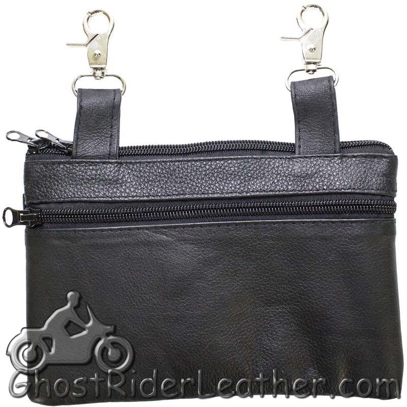 Leather Belt Bag - Red Flying Skull Design - Handbag - BAG35-EBL10-RED-DL