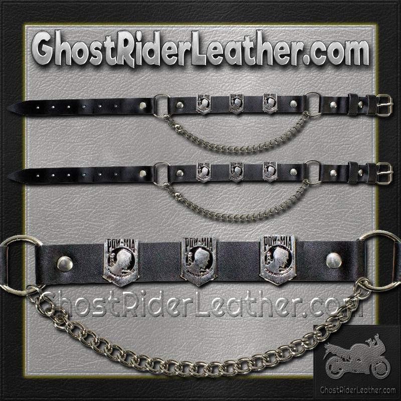 Pair of Biker Boot Chains - POW MIA - Motorcycle - BC11-DL