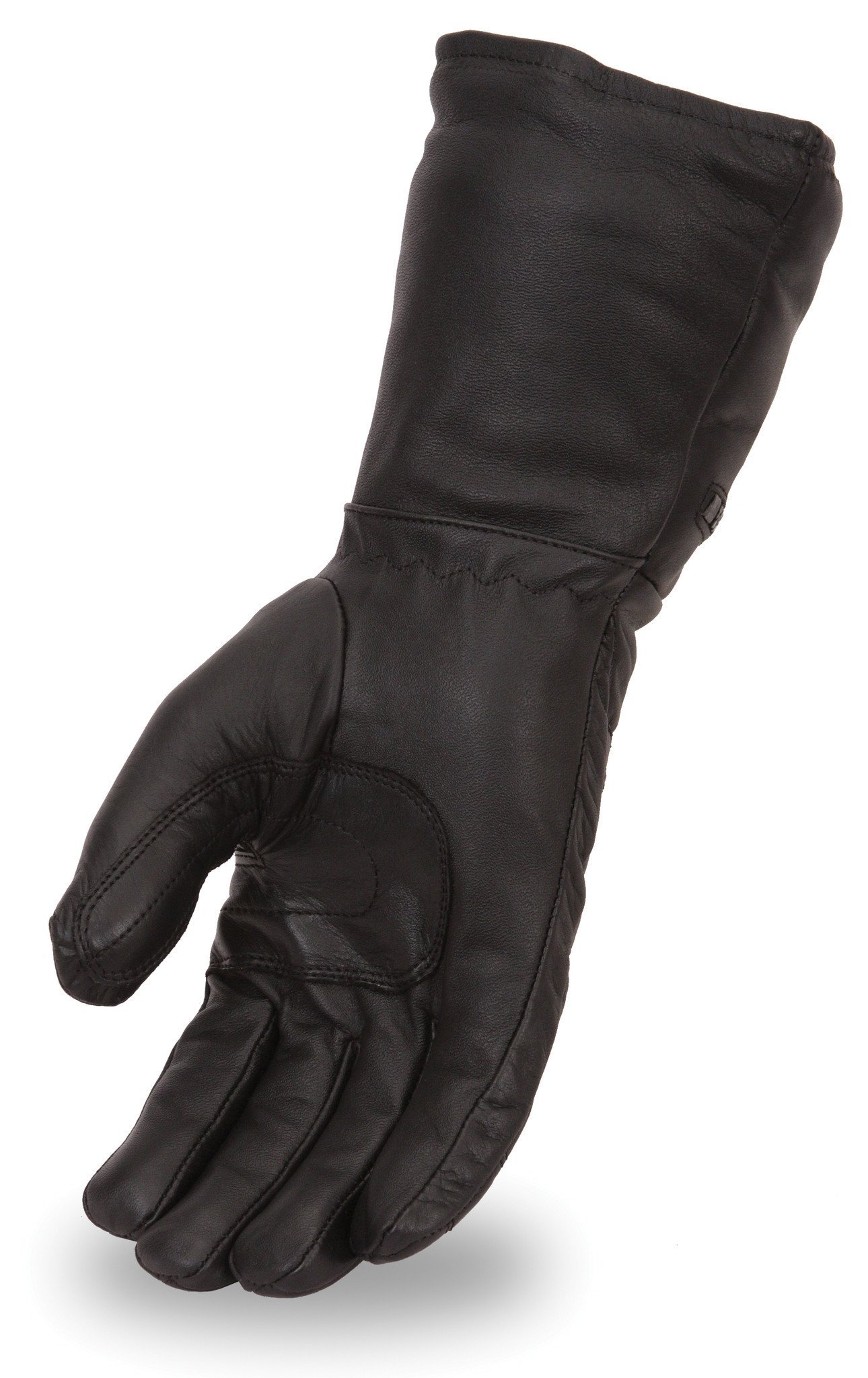 Men's Cold Weather Gauntlet Leather Motorcycle Gloves - SKU FI120GL-FM