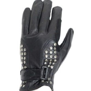 Leather Riding Gloves - Women's - Studs - Full Finger - Motorcycle - GL2079-DL