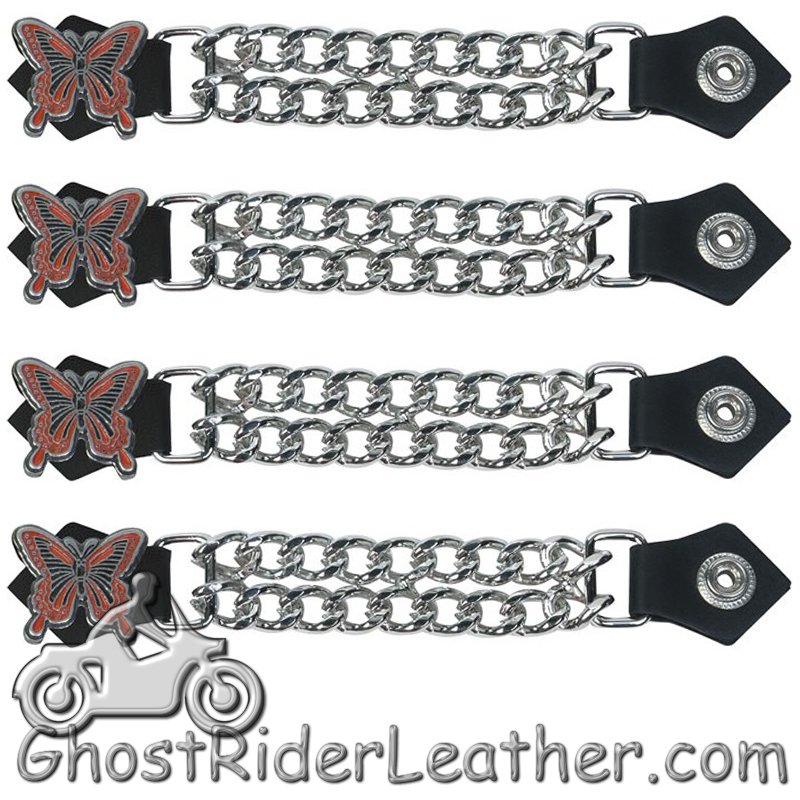 Set of Four Butterfly Vest Extenders with Chrome Chain - AC1048-DL