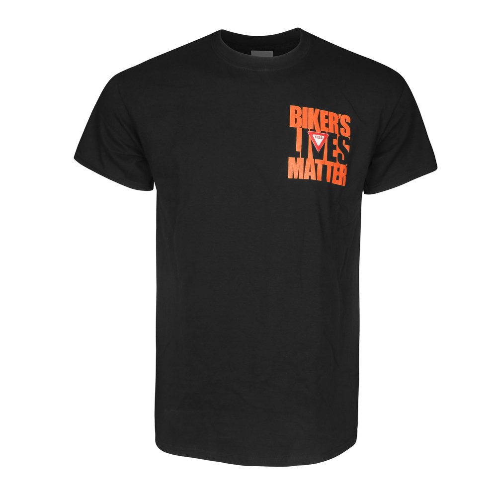 Biker's Lives Matter - Men's T-Shirt - Black With Orange - HQ101-DS