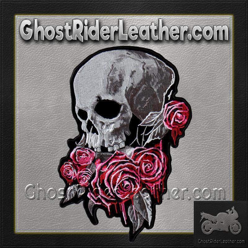Bleeding Rose Skull Vest Patch - SKU GRL-PPA8310-HI