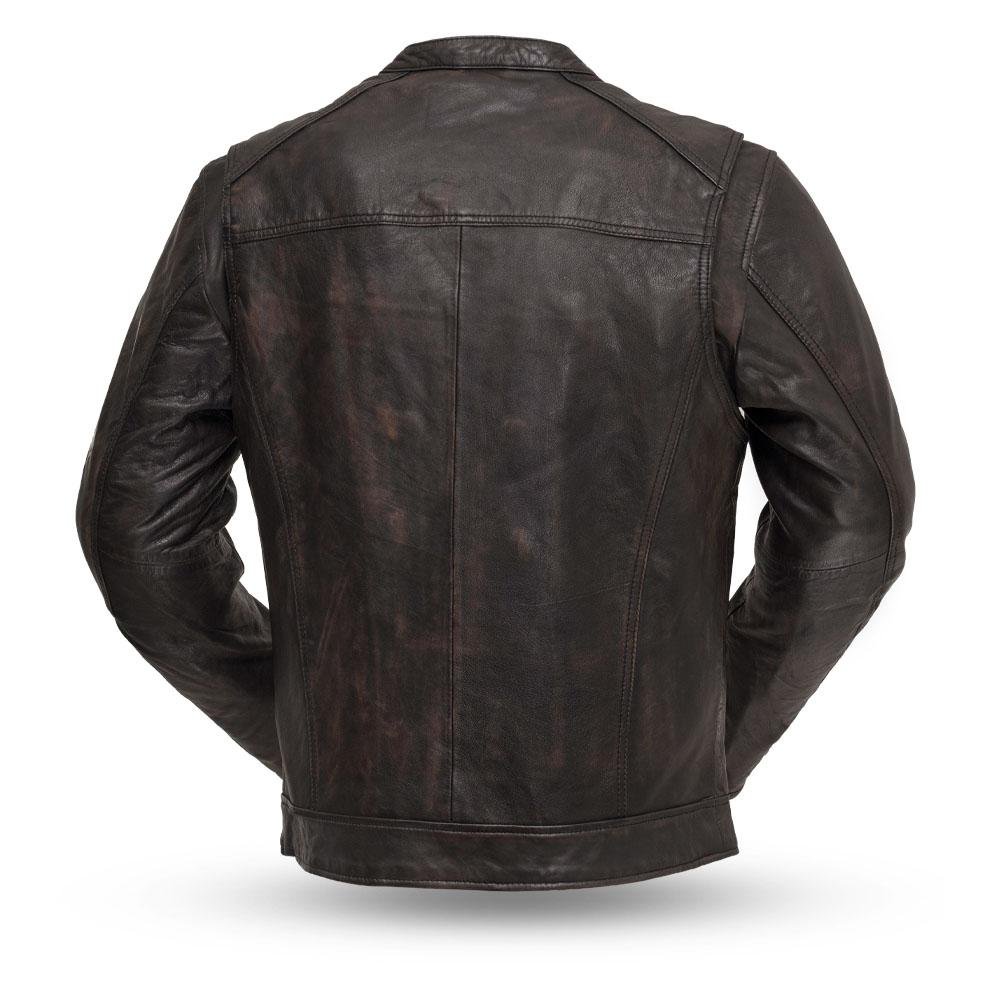 Hipster - Men's Motorcycle Distressed Black Leather Jacket - SKU GRL-FIM253SDC-FM