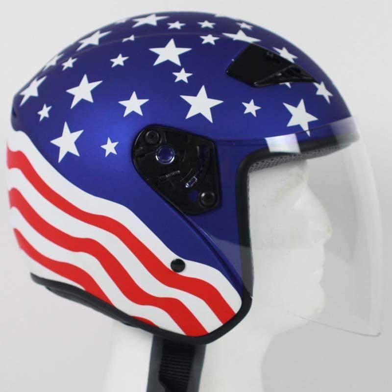 DOT Motorcycle Helmet - America - Flag - 3/4 - Flip Shield - RK5A-HI