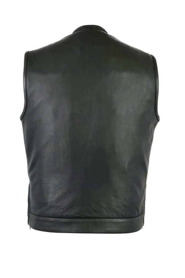 Leather Motorcycle Vest - Men's - Gun Pockets - Up To 12XL - Big and Tall - DS187-DS