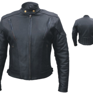 Ladies Euro Racer Biker Leather Jacket With Vents - SKU AL2145-AL