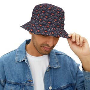 Motorcycles and Flames - Black and Red - Biker Bucket Hat