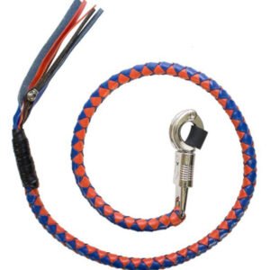 Get Back Whip - 36" - Orange and Blue Leather - GBW14-DL