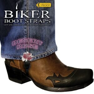 Pair of Biker Boot Straps - 4 Inch - Desert Rose - Motorcycle - BBS-DR4-DS