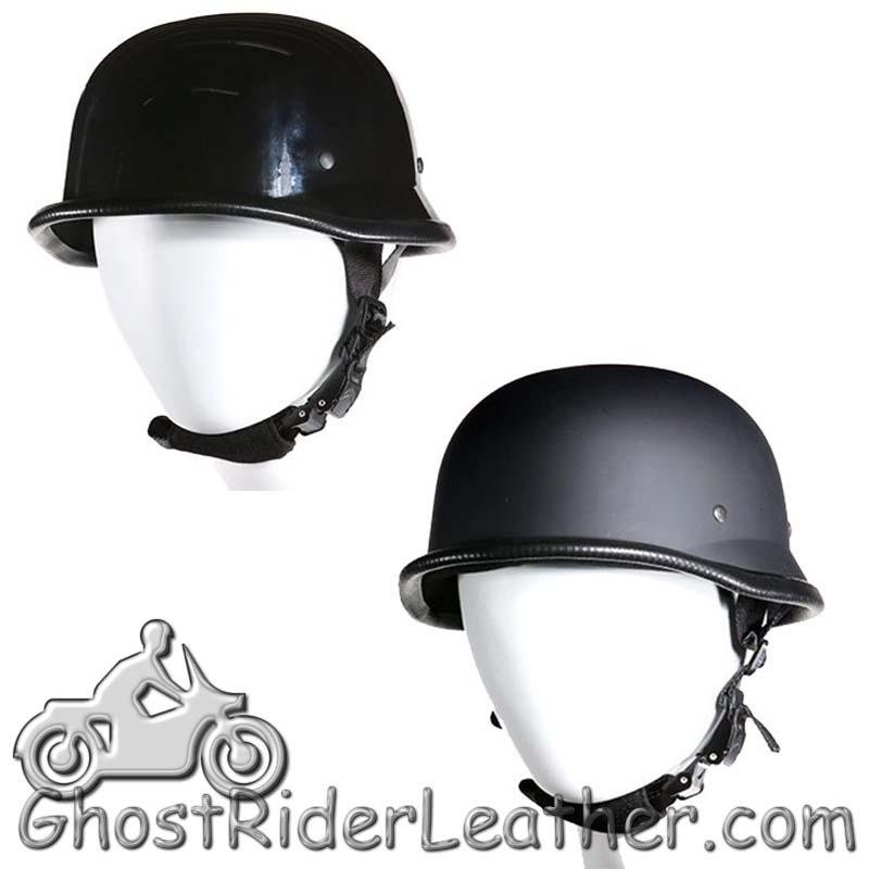 Novelty Motorcycle Helmet - Flat or Gloss Black - German - H402-H502-11-DL Size Chart