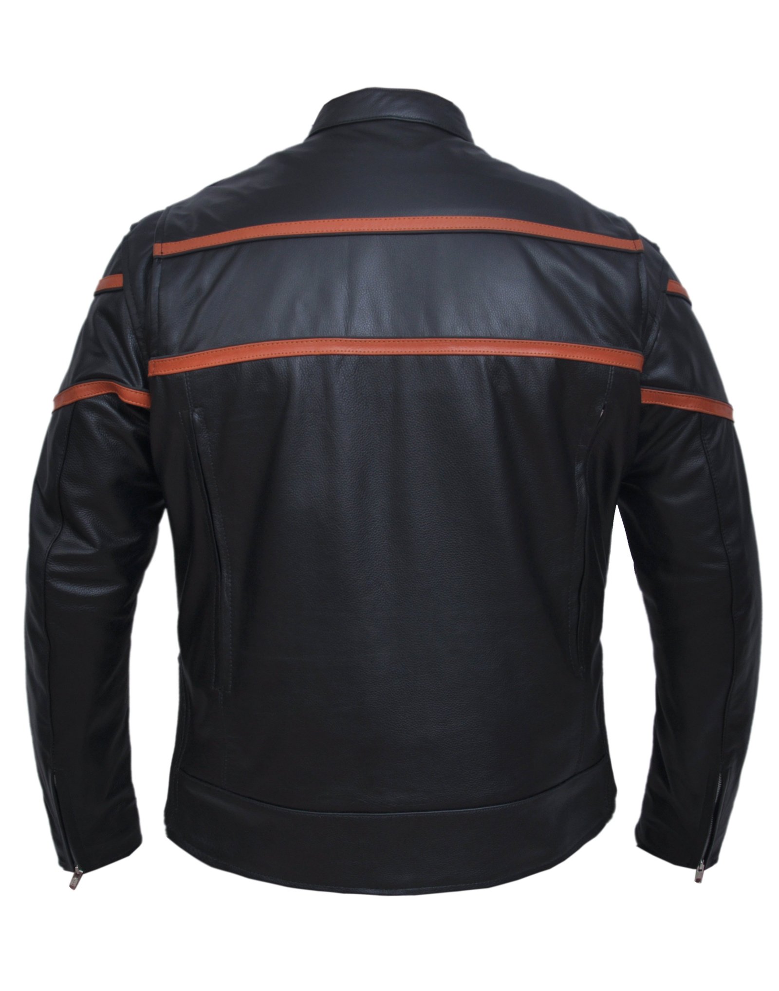 Leather Motorcycle Jacket - Men's - Lightweight - Orange - 6049-16-UN