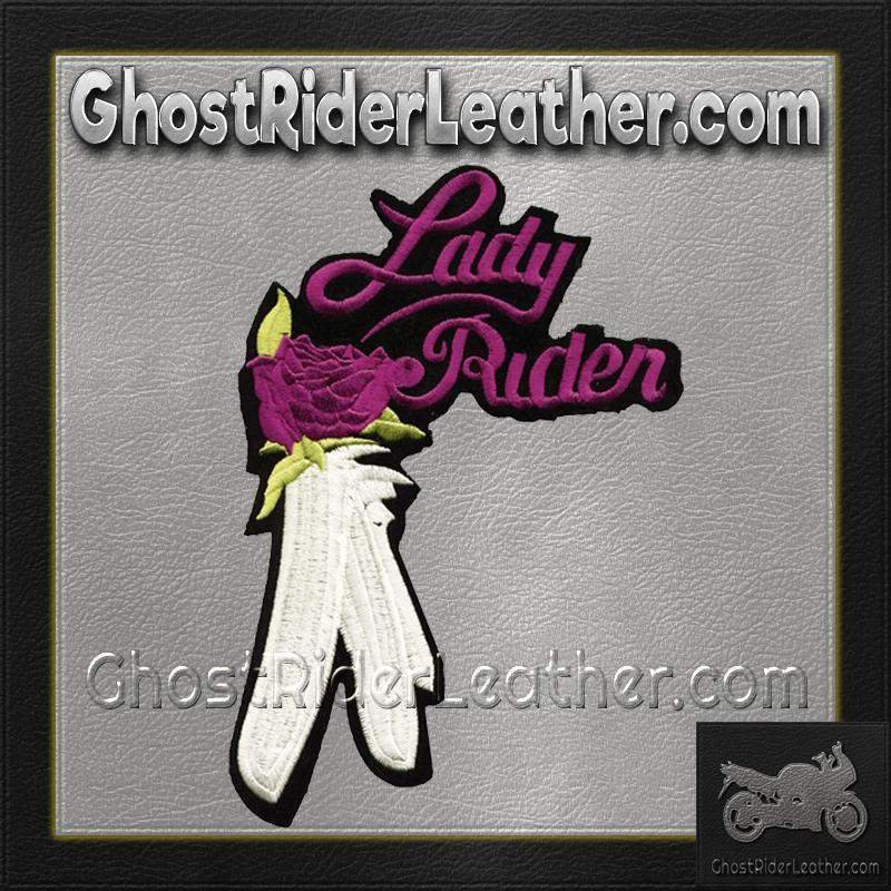 Ladies Lady Rider With Purple Rose Patch / SKU GRL-PAT-C207-DL