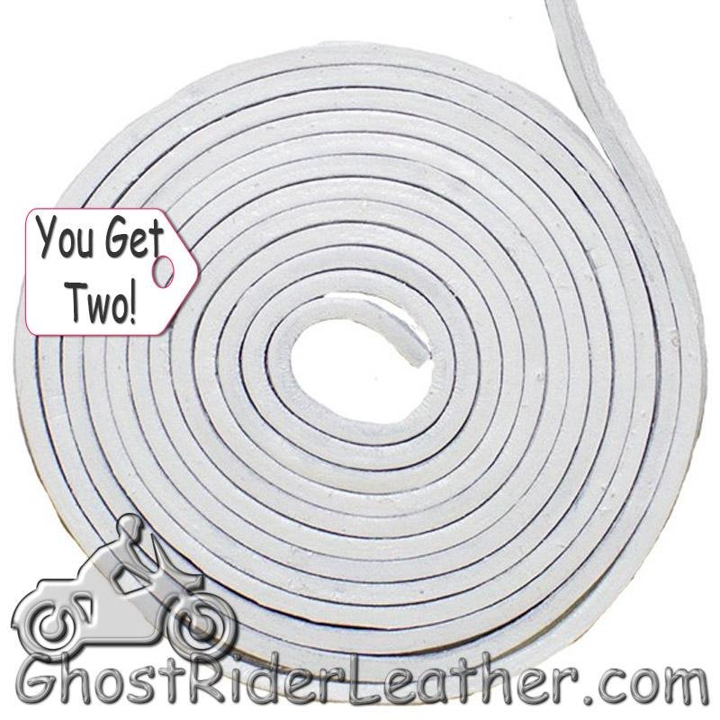 You Get TWO - 6 Foot Lengths of White Leather Lacing SKU GRL-CE3-WHITE-X2-GRL