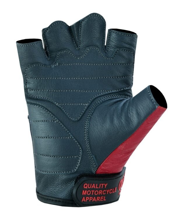 Leather Motorcycle Gloves - Men's - USA Flag - Fingerless - DS1215-DS