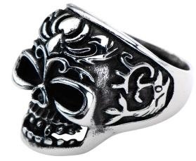 Fish Tail Skull Biker Ring - Stainless Steel - Biker Jewelry - Biker Ring - R145-DS.