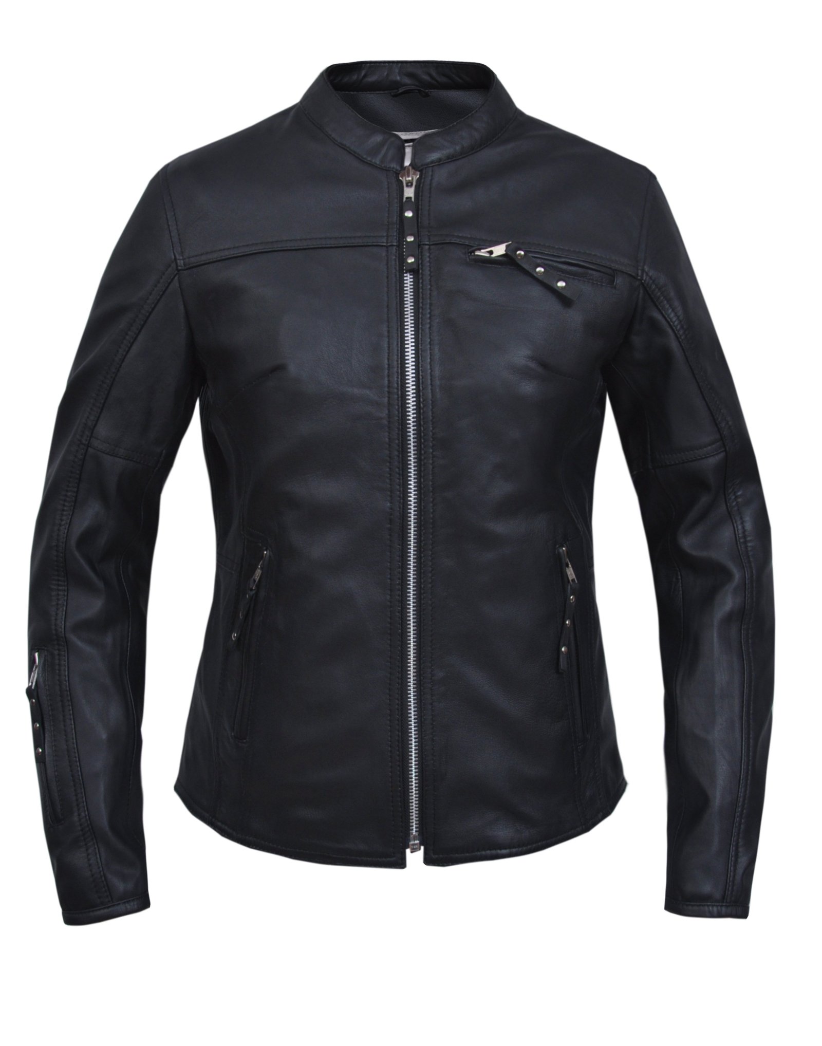 UNIK Ladies Premium Lambskin Leather Racer Jacket With Reinforcement - 6843-00-UN