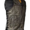 Leather Motorcycle Vest - Men's - Distressed Brown - 10 Pocket - MV310-12-DL