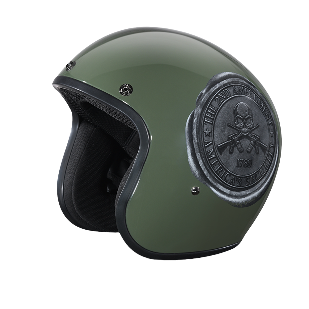 DOT Motorcycle Helmet - 2nd Amendment Seal - Open Face - Cruiser - DC6-1789-DH