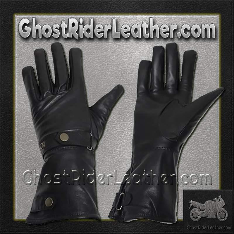 Leather Gloves - Men's - Summer Gauntlets - Motorcycle - GL2064-DL